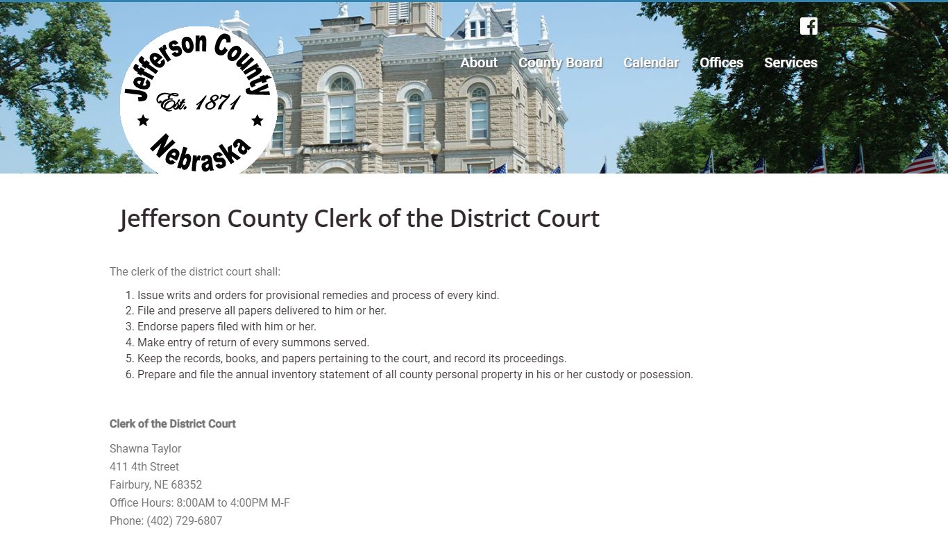 Jefferson County Clerk of the District Court